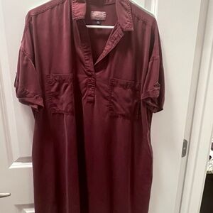 Burgundy Shirtdress